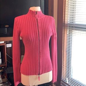 🍄Pink dkny heavy zip up sweater